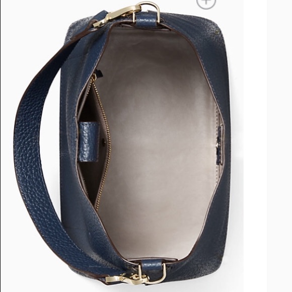 NWT Kate Spade Carter Satchel navy blue pebble leather - Picture 5 of 8
